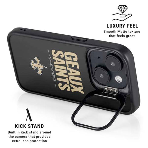 NFL New Orleans Saints Team Motto iPhone 15 Kickstand Case